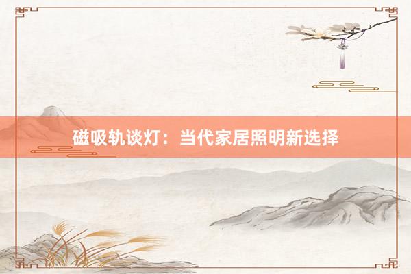 磁吸轨谈灯：当代家居照明新选择